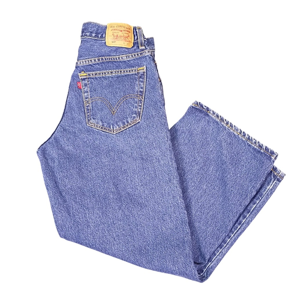 Levis 569 VTG Y2K Loose Straight Husky Jeans Mens 32x27 Fits 30x27 Blue Denim